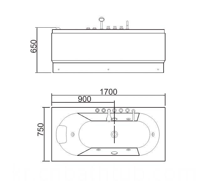 Comfortable Acrylic Massage Bathtub (JL803)